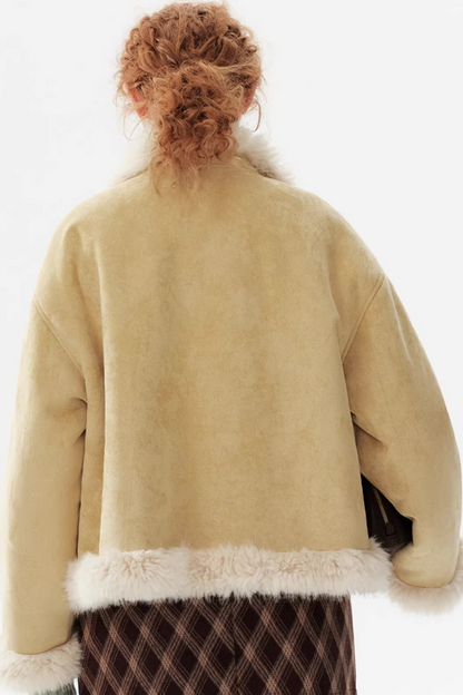 Creamy Yellow Reversible Short Coat
