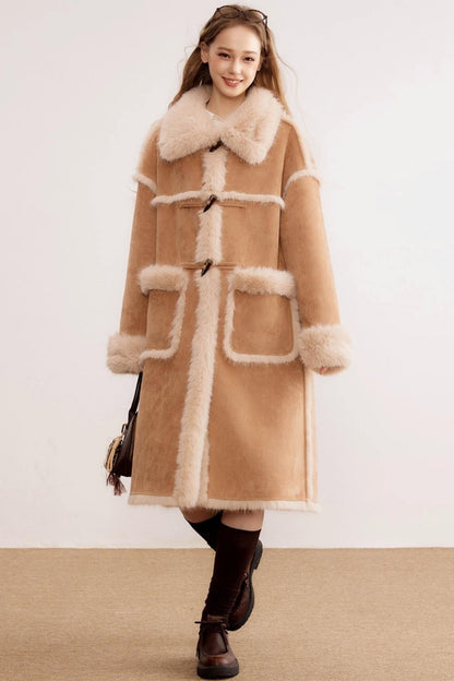 Suede Warm and Thickened Fur Coat