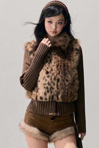 Korean Faux Fur Wide-Leg Pants