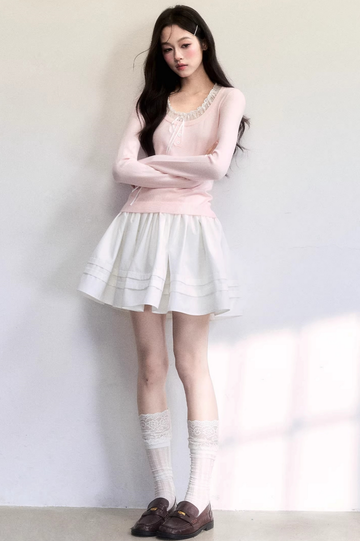 Spitzenstrickoberteil Spring Mist