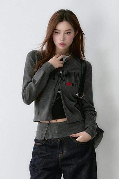 Slim Fit Knitwear Cardigan Crop Top