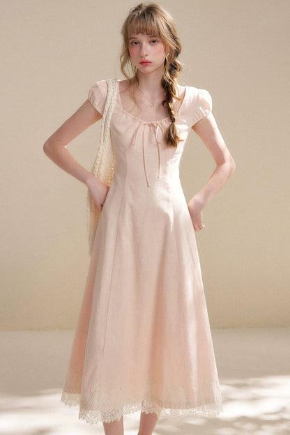 Custom-Dyed Lace A-Line Dress