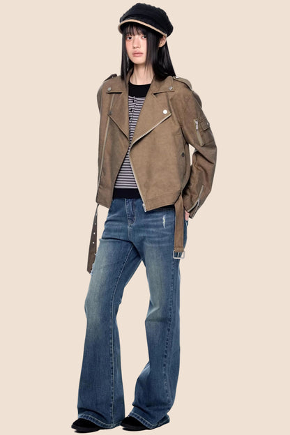 Deconstructed Zipper Retro Jacket