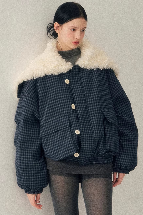 Silent Blue Lamb Wool Coat