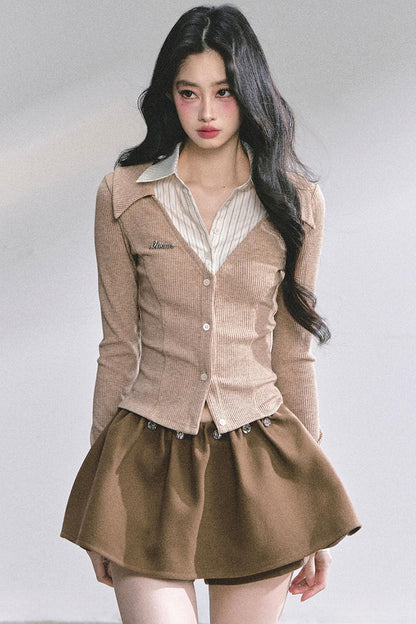 Slimming Long-Sleeved Knitted Top