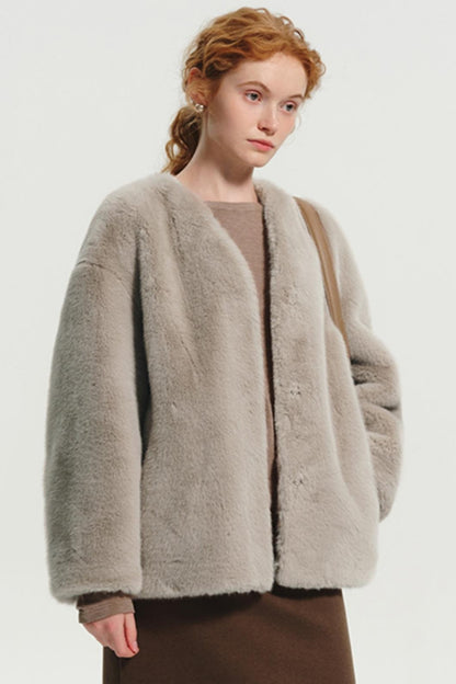 Premium Imitation Mink Fur Thermal Coat