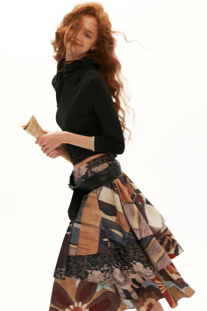 Tie-Neck Long-Sleeve Knit Top