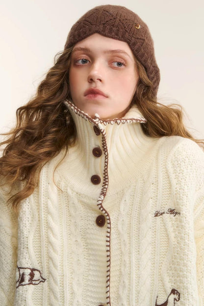 First Snow Embroidered Knit Jacket