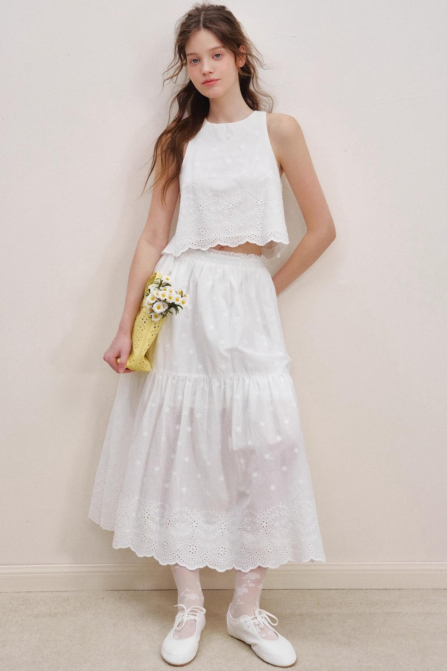 White Lace Halter Vest