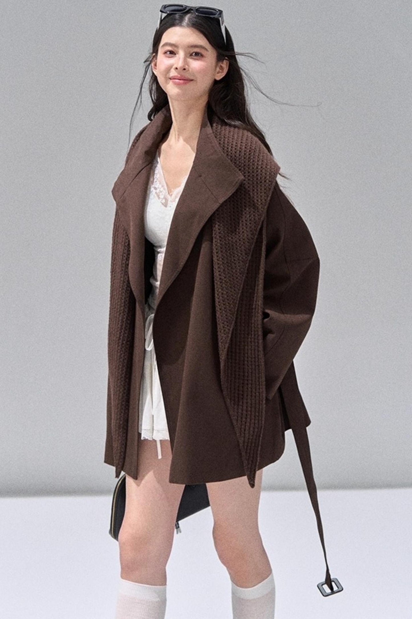 Vintage Woolen Trench Shawl Jacket