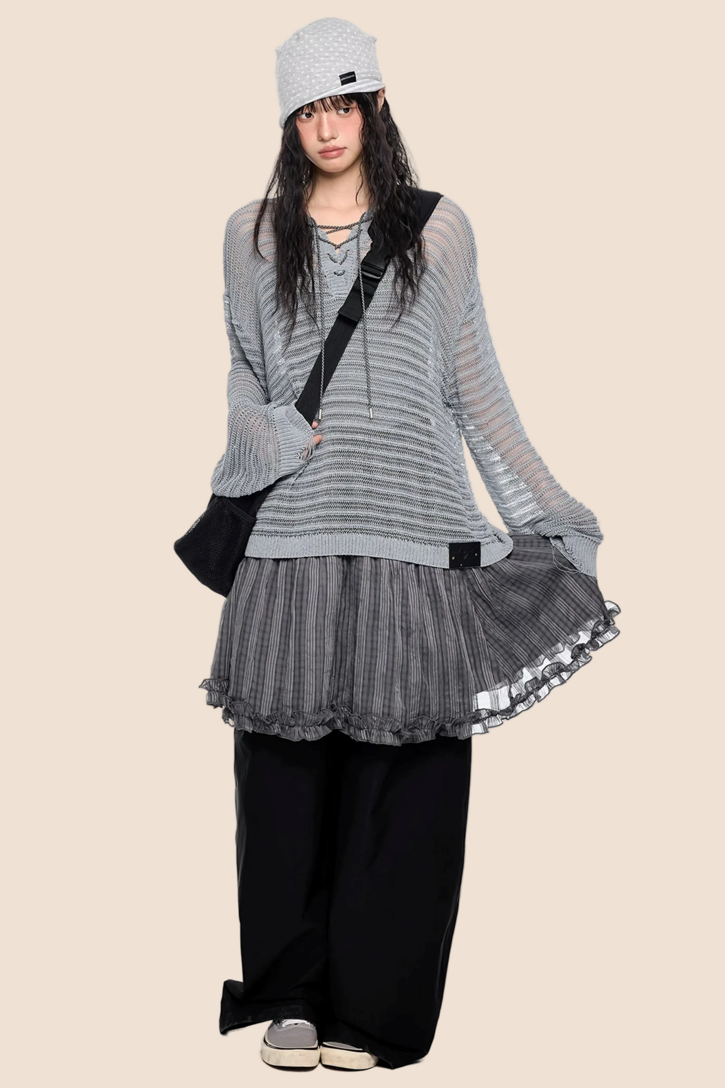 Blusa a righe con colletto e cut-out