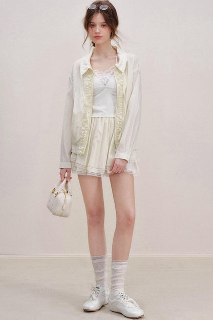 Tencel Drawstring Jacket Skirt Set-Up