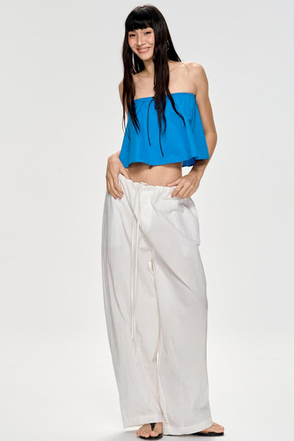 Bright Blue Backless Plunge Top