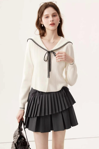 V-Neck Sailor Knit Top