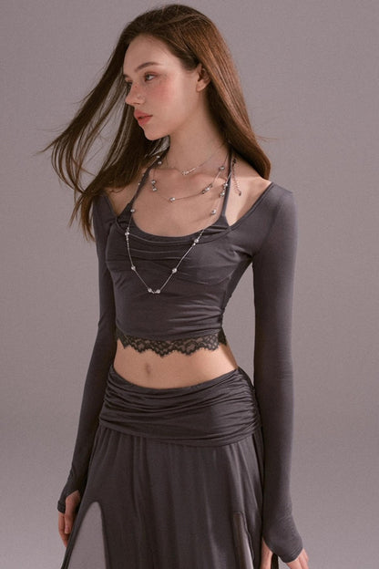 Irreguler Lace Skirt Set-Up