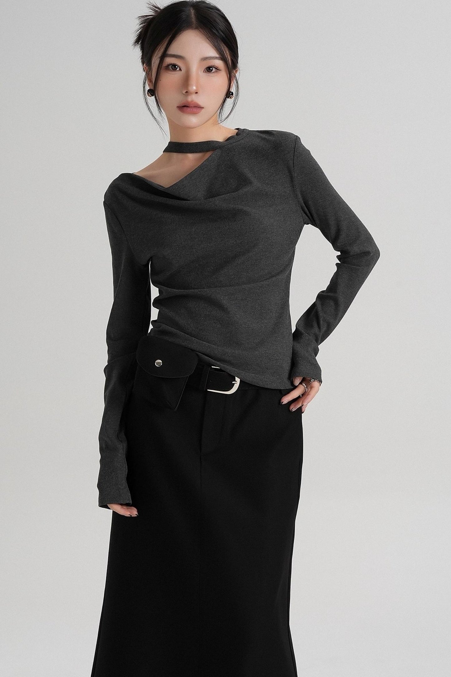 High-End Design Long-Sleeved T-Shirt Top