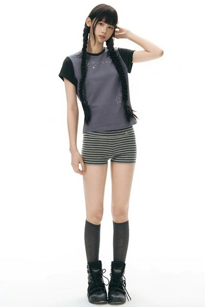 Maglia color block con applicazione lumaca
