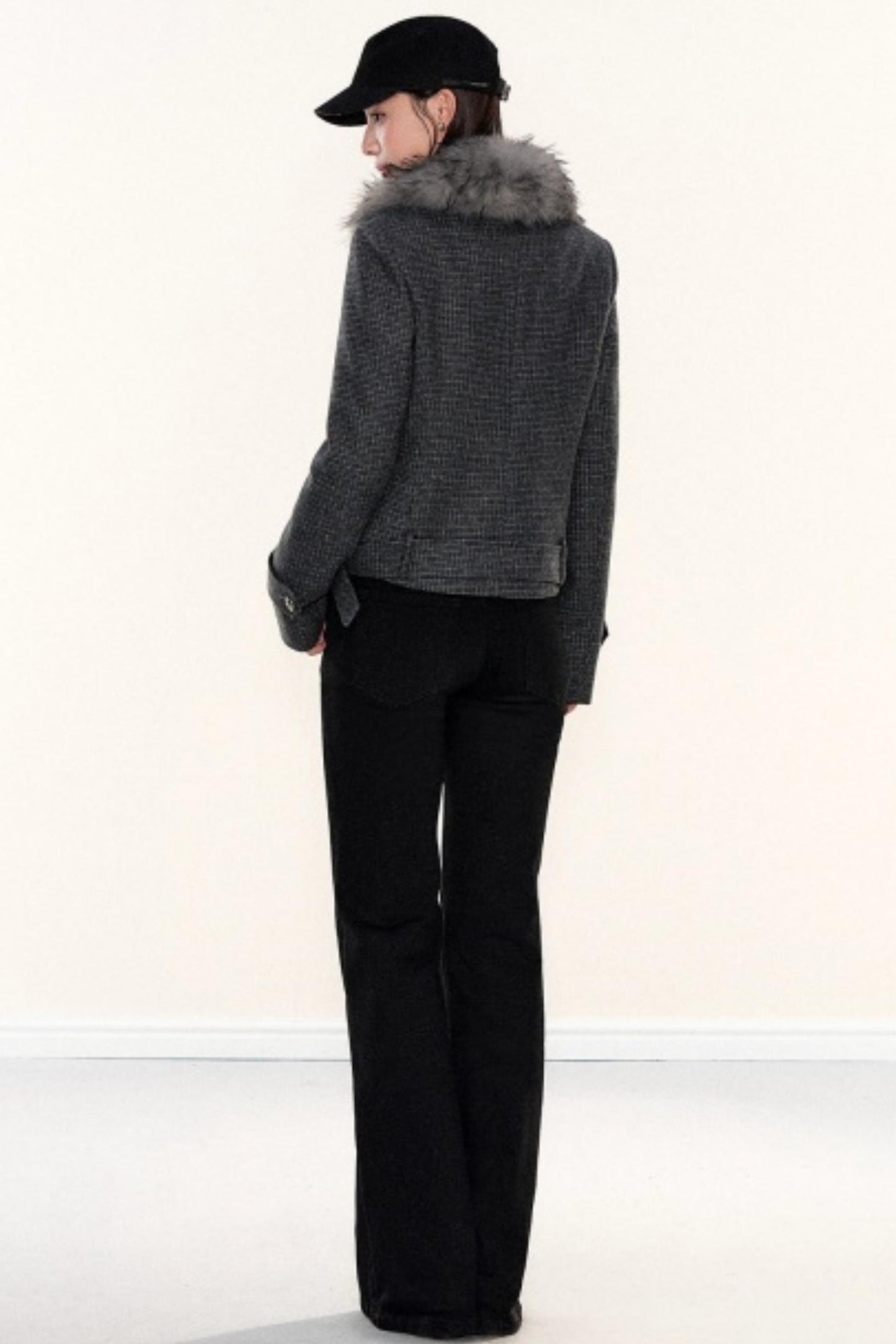 Plaid Woolen Lapel Coat