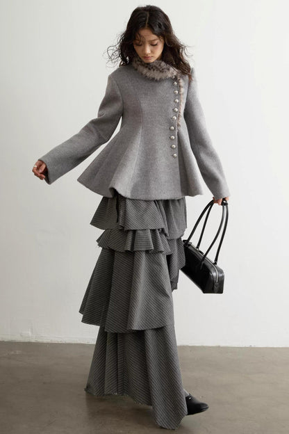 Retro Leopard Print Wool Jacket