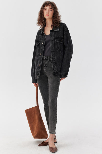 High-Waist Smoke Gray Pants