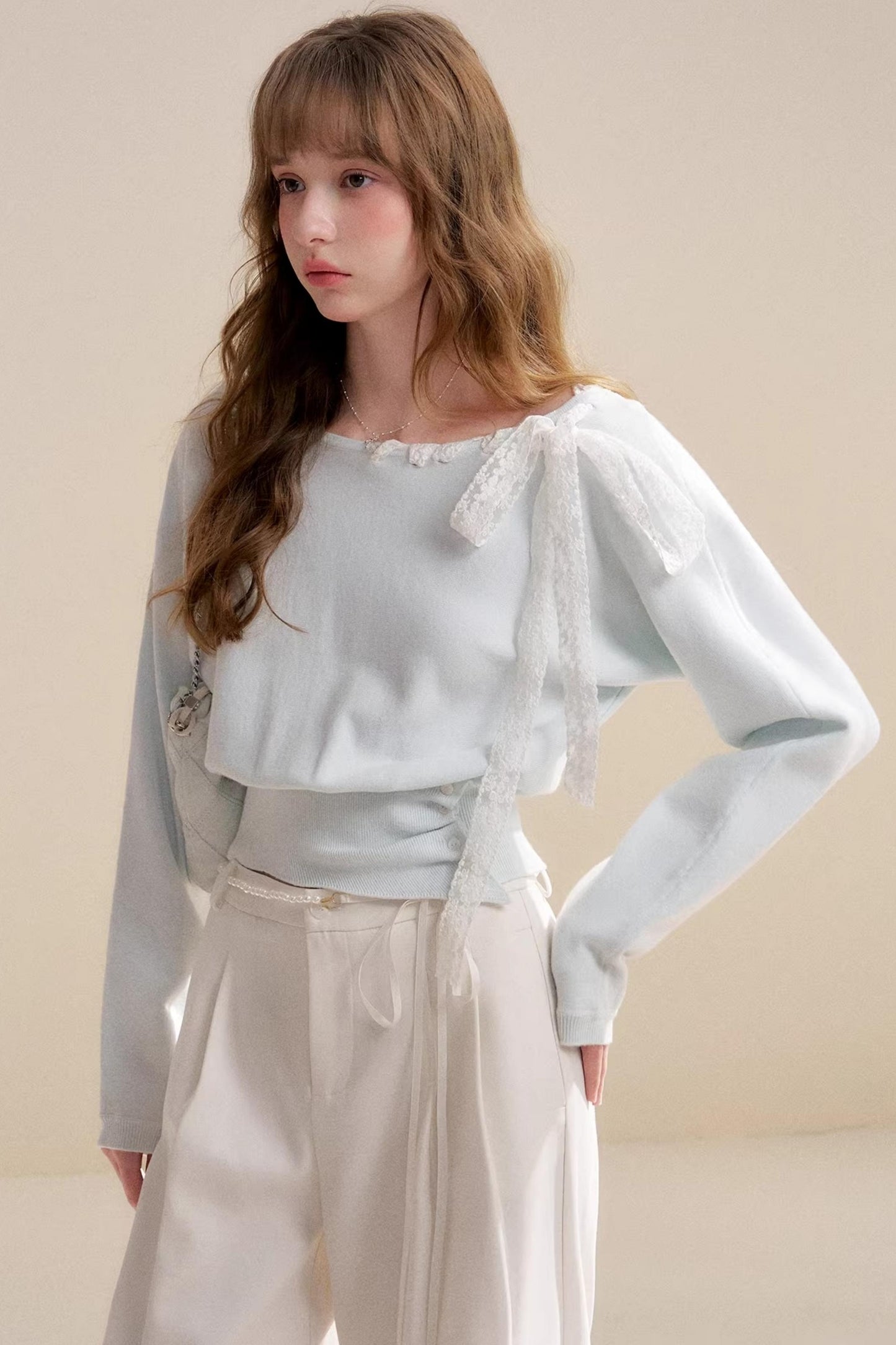 Romantic Lace Off-Shoulder Knit Sweater