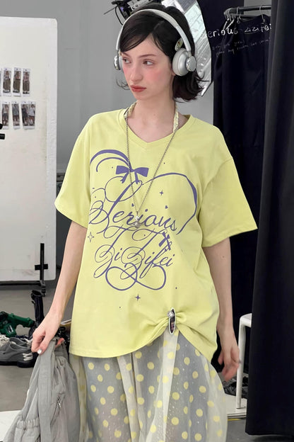 Star Falling V-Neck Top