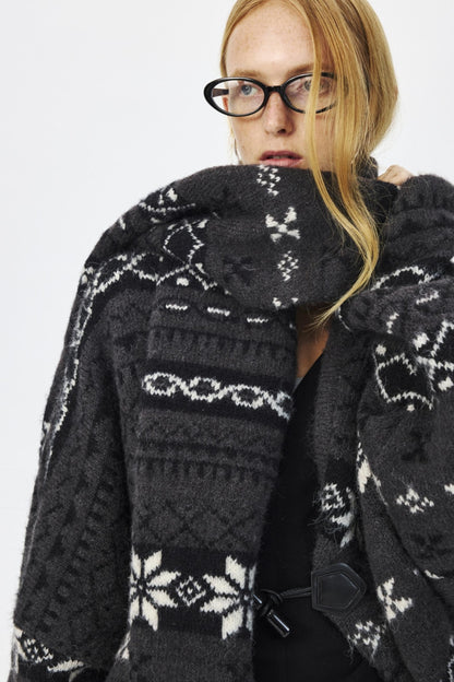 Winter Wool Fair Isle Sweater & Scarf Set-Up