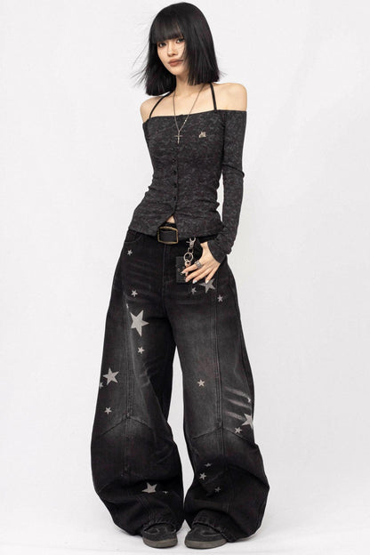 American Spice Girl One-Shoulder Long Sleeve Top