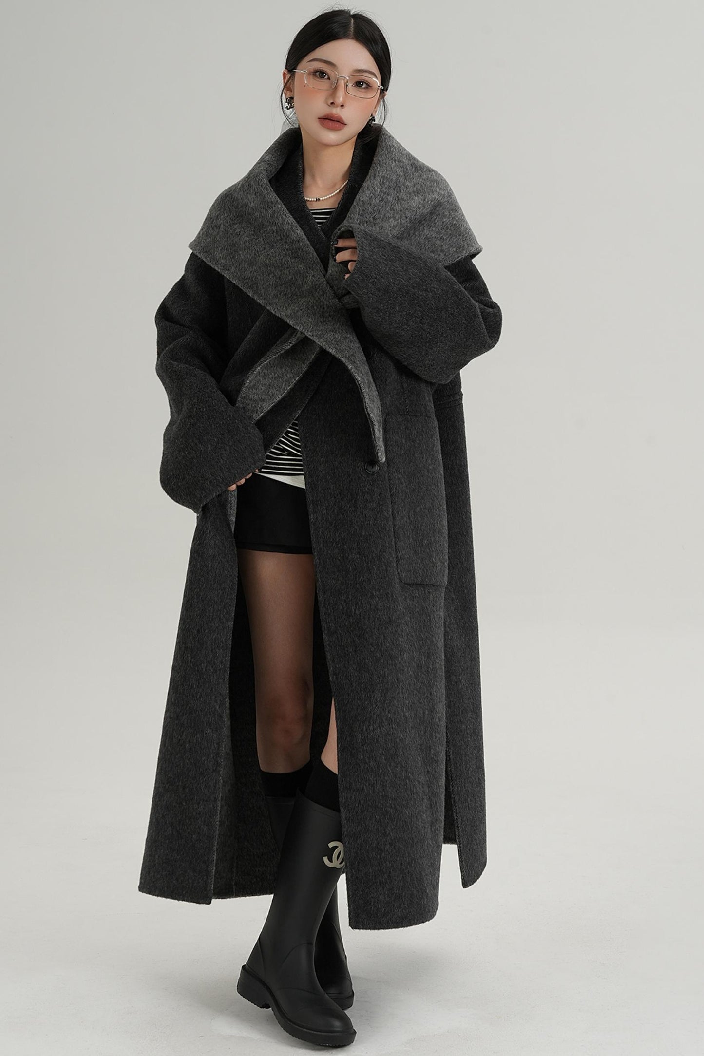 Woolen Elegance Long Jacket