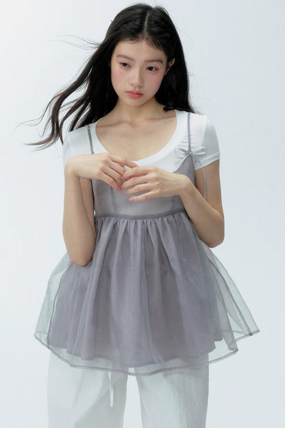 Organza Layered Overlay Dress Set-Up