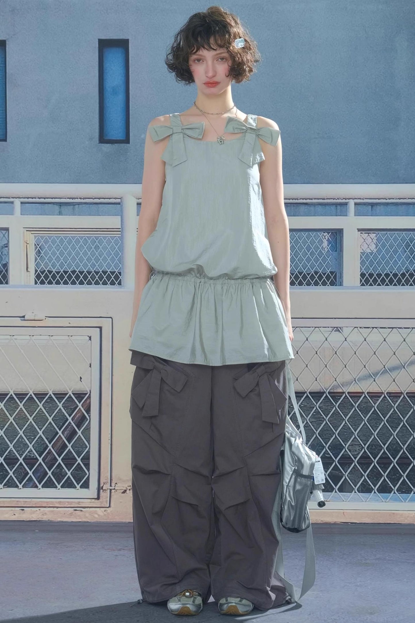 American Retro High Waist Cargo Trousers