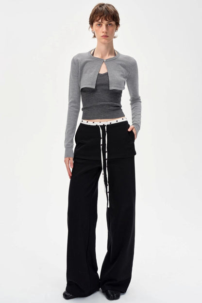 Wide-Legged Polka Dot Sweatpants