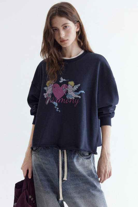 Retro Angel Heart Sweatshirt