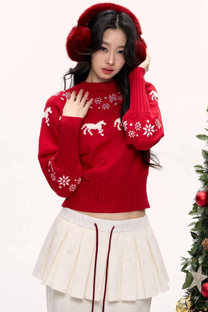 Red Luck Fair Isle Sweater