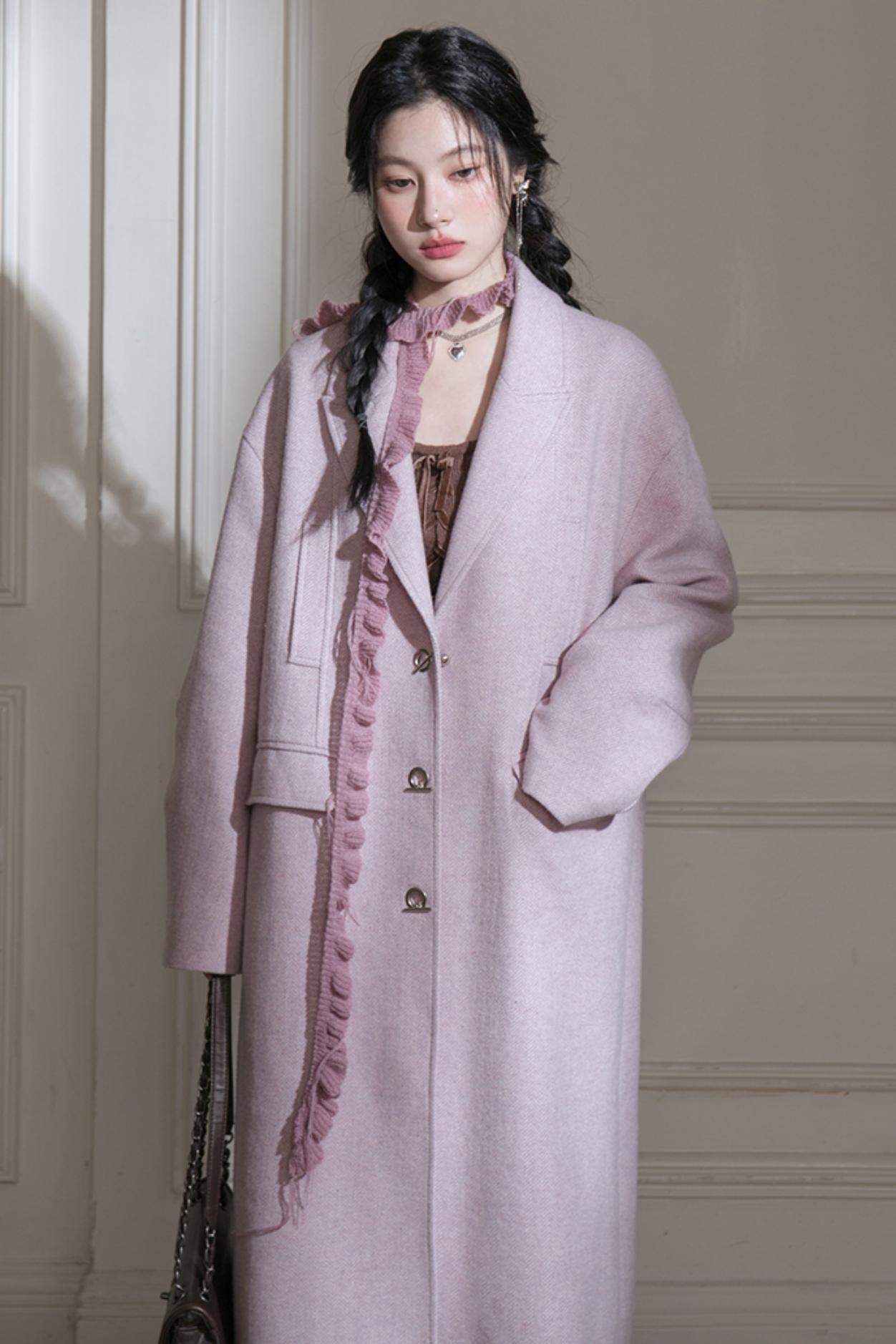 Herringbone Tweed Coat