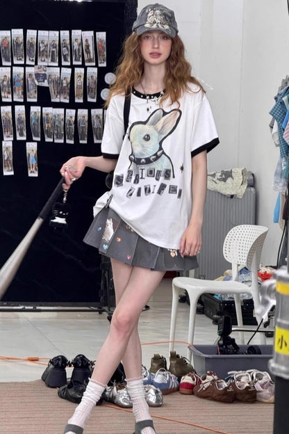 Animal Pleated Skirt