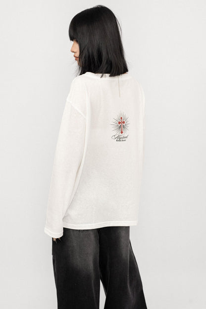 Vintage Monogram Print Sunscreen Top