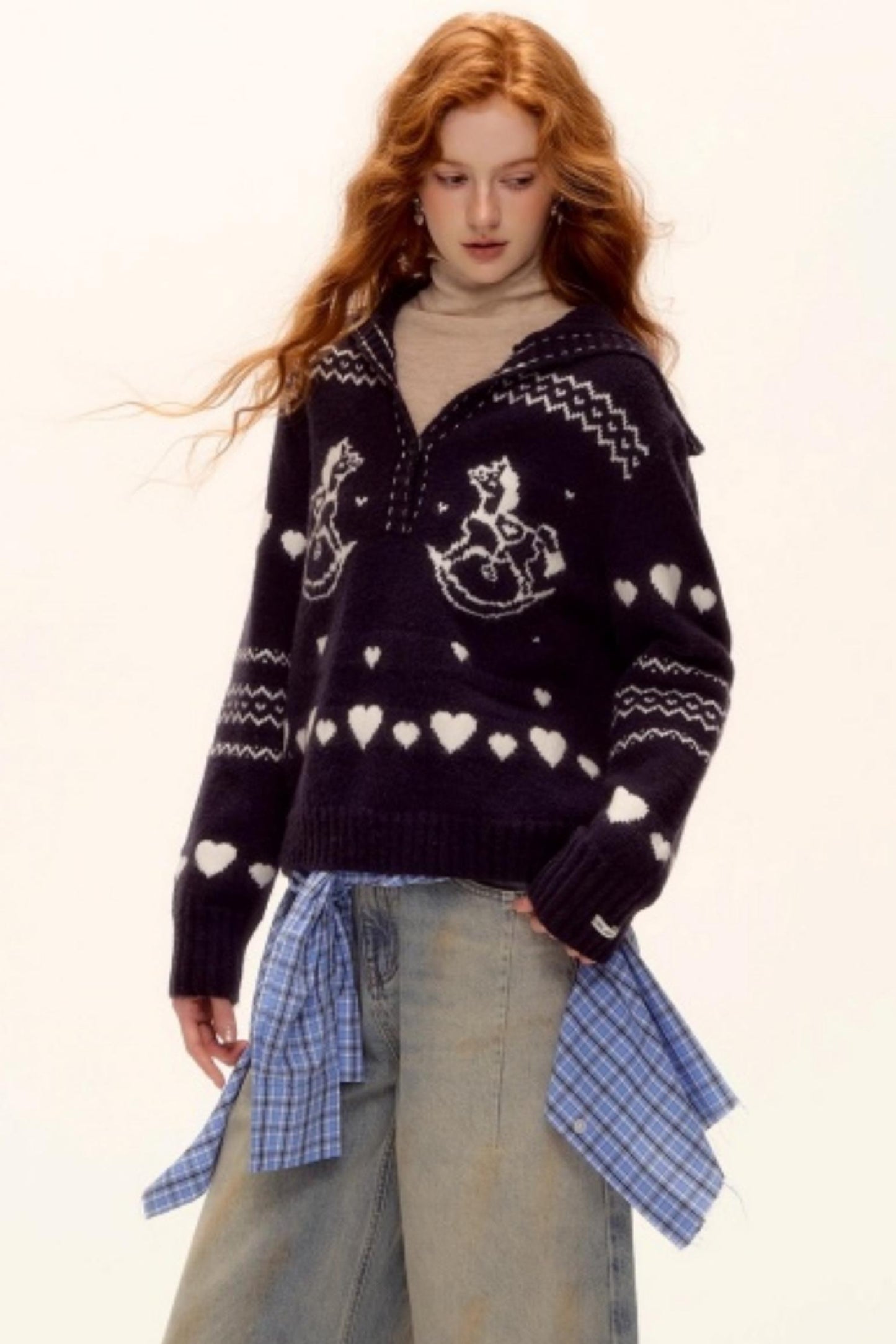 Retro Jacquard Knit Sweater