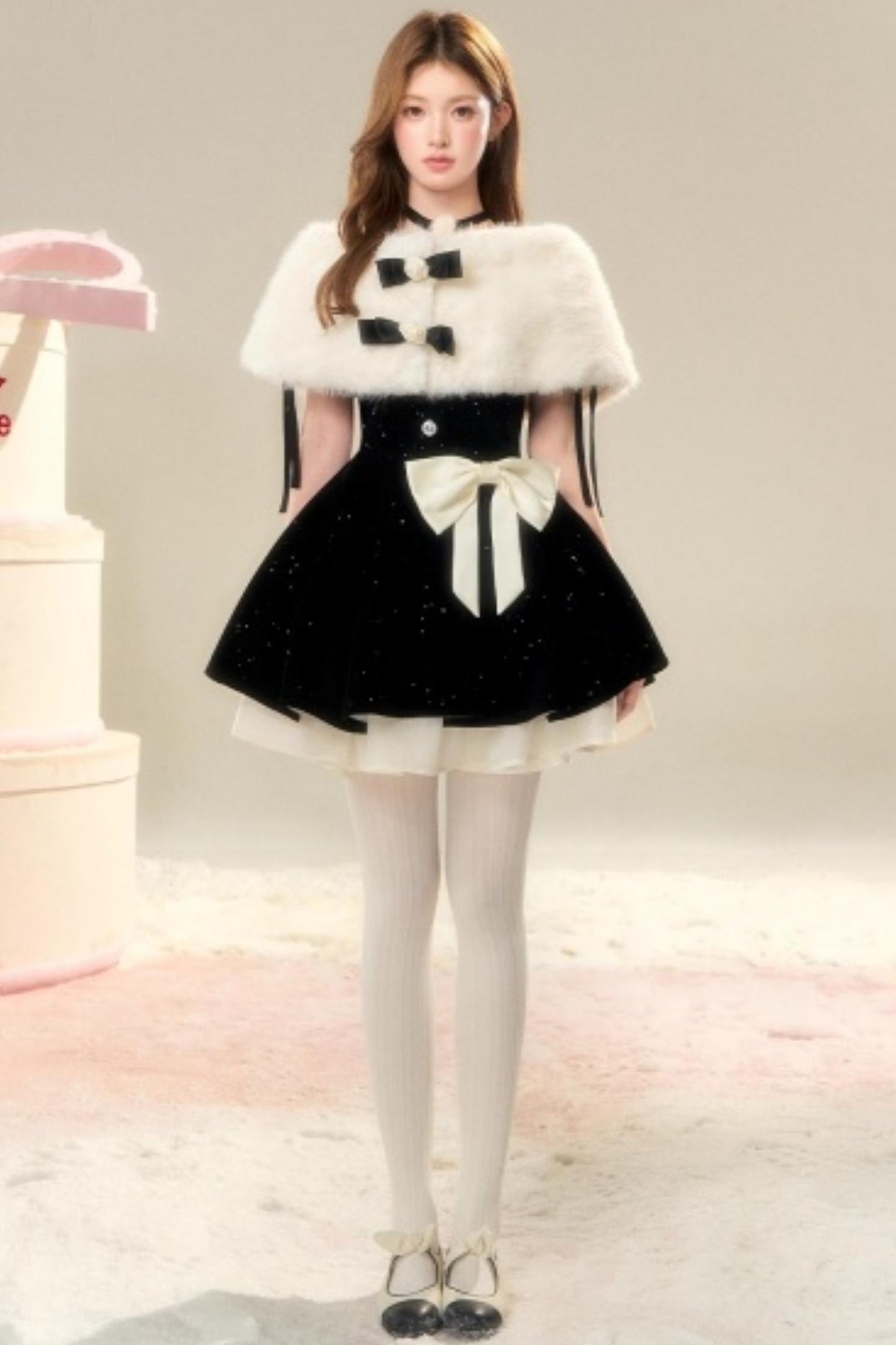 French Velvet Mini Dress Set-Up