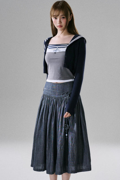 Cute Fake Two-Piece Layered Top