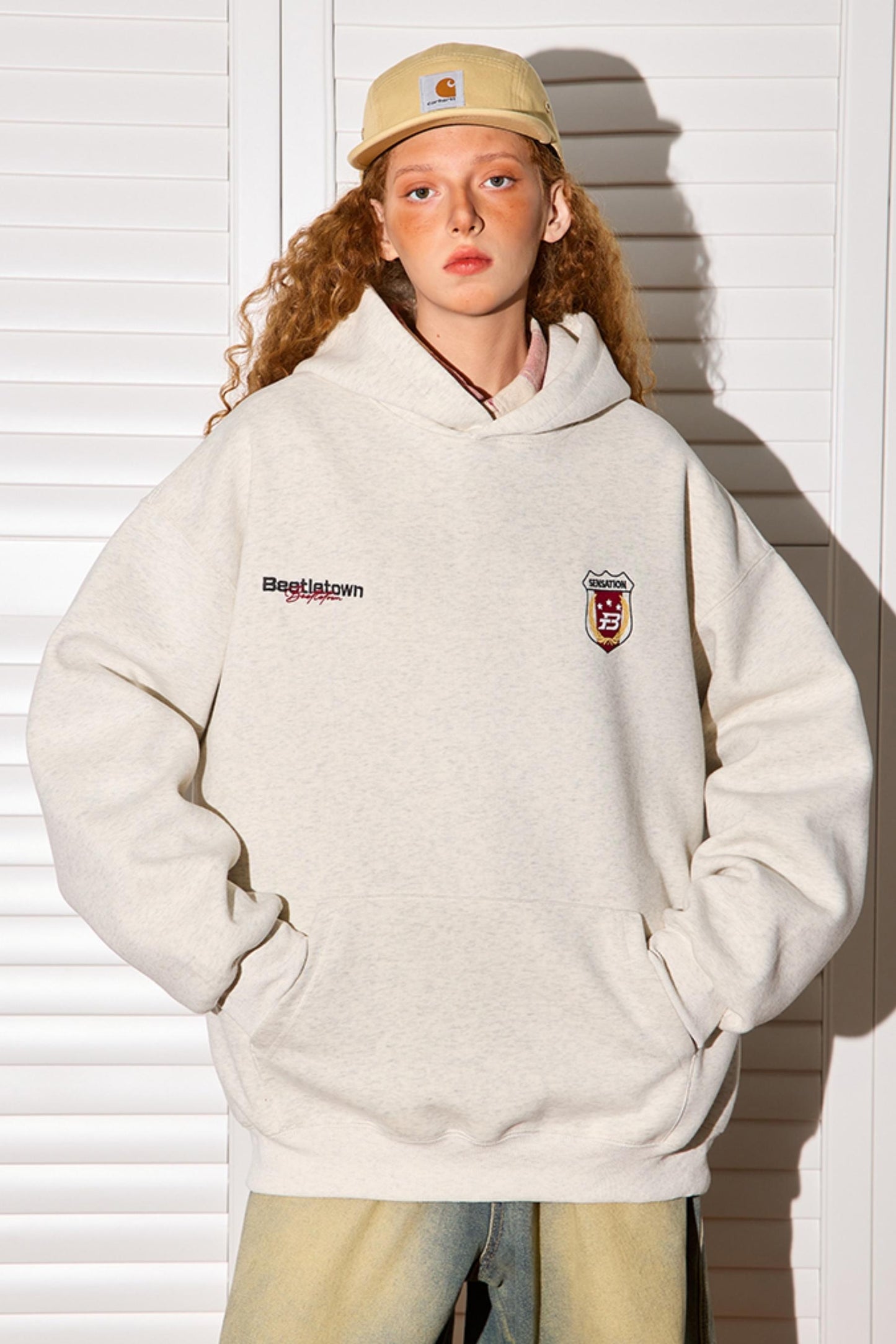 Retro Print Hooded Top
