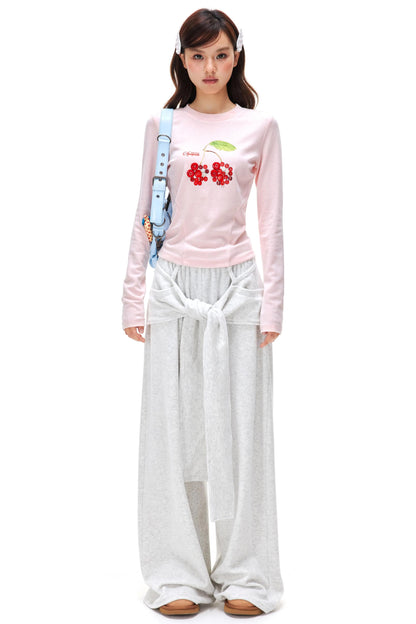 Tie Design Plush Sweatpants