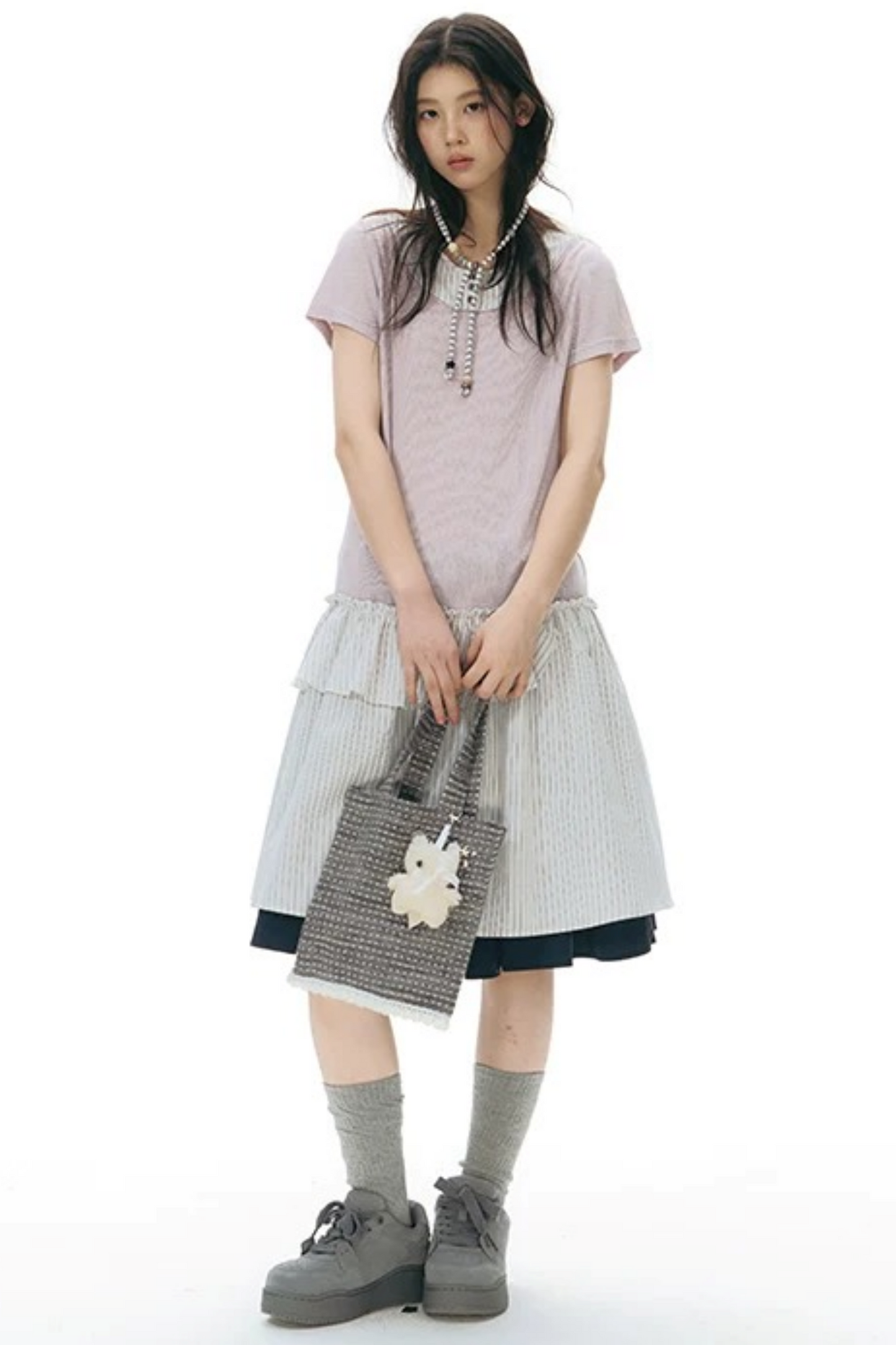 Retro Beaded Striped Envelope Bag