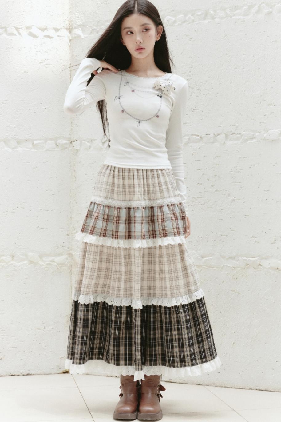 Heavy Work Lace A-Line Skirt