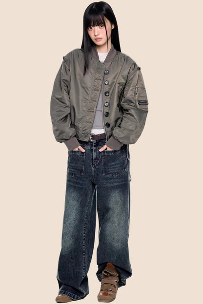 American Retro Wide-Leg Jeans