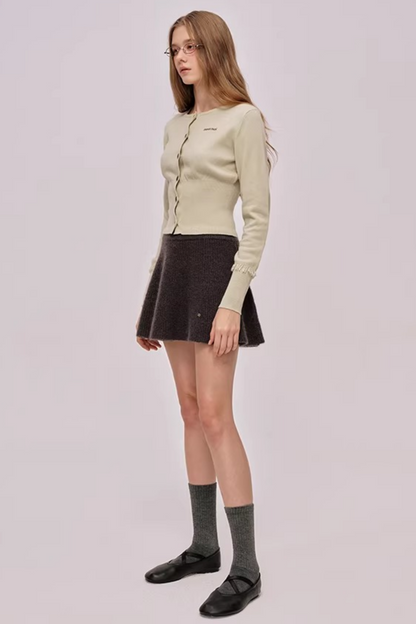 Embroidered Merino Wool Cardigan