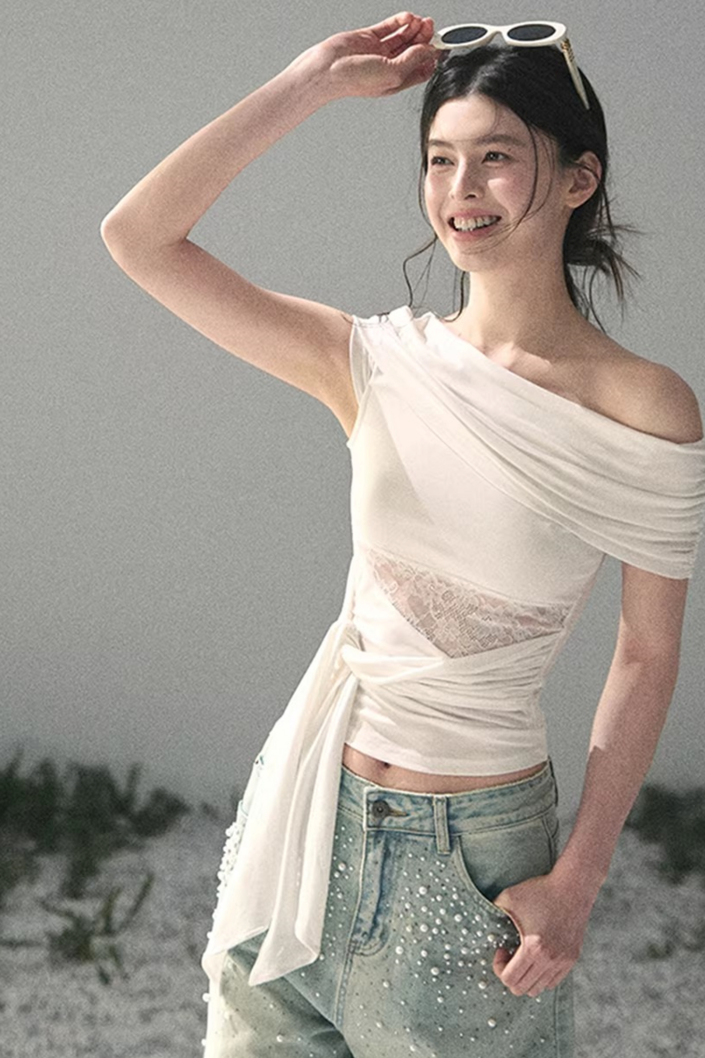 Asymmetrical Lace Top