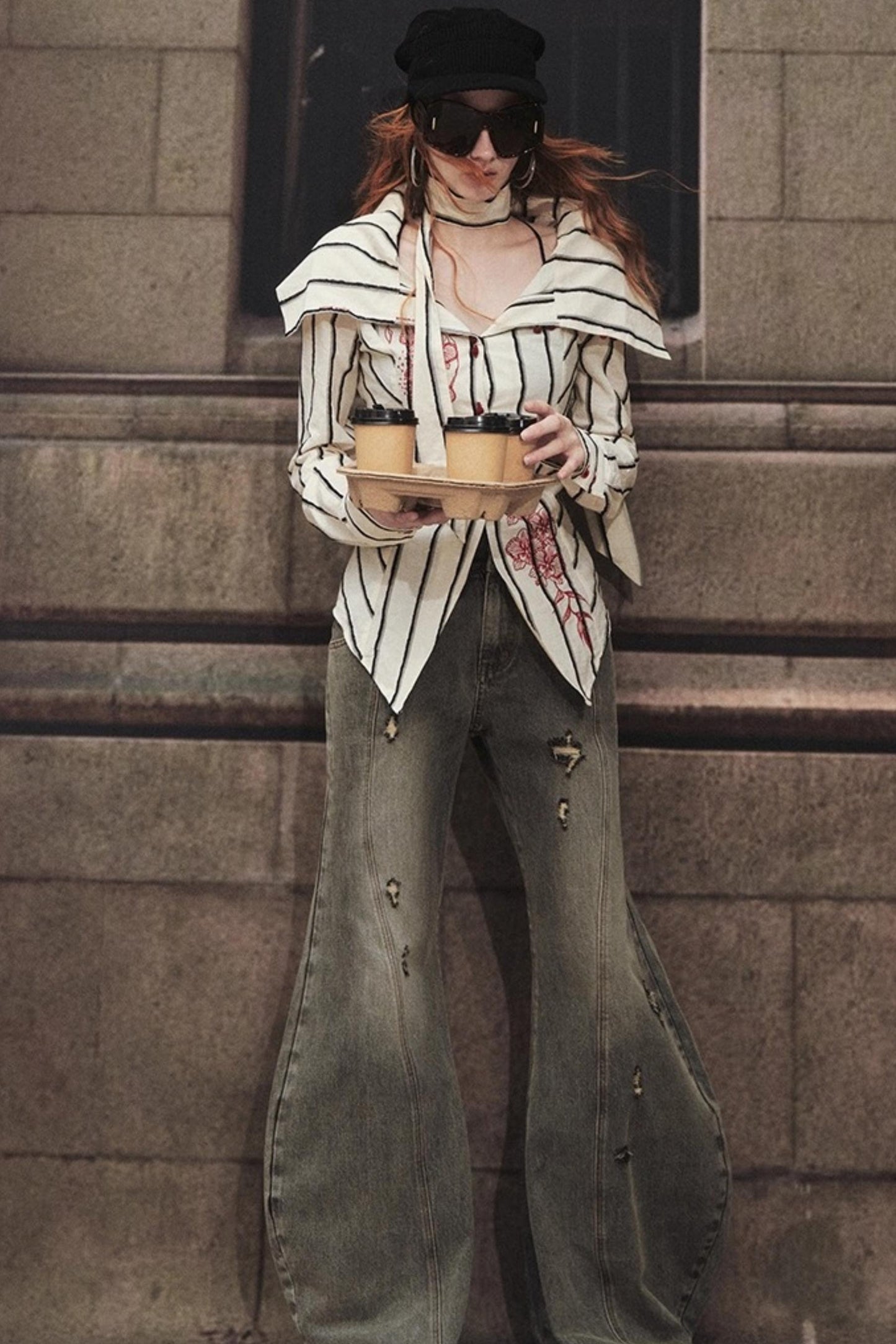 Embroidered Slim Striped Shirt