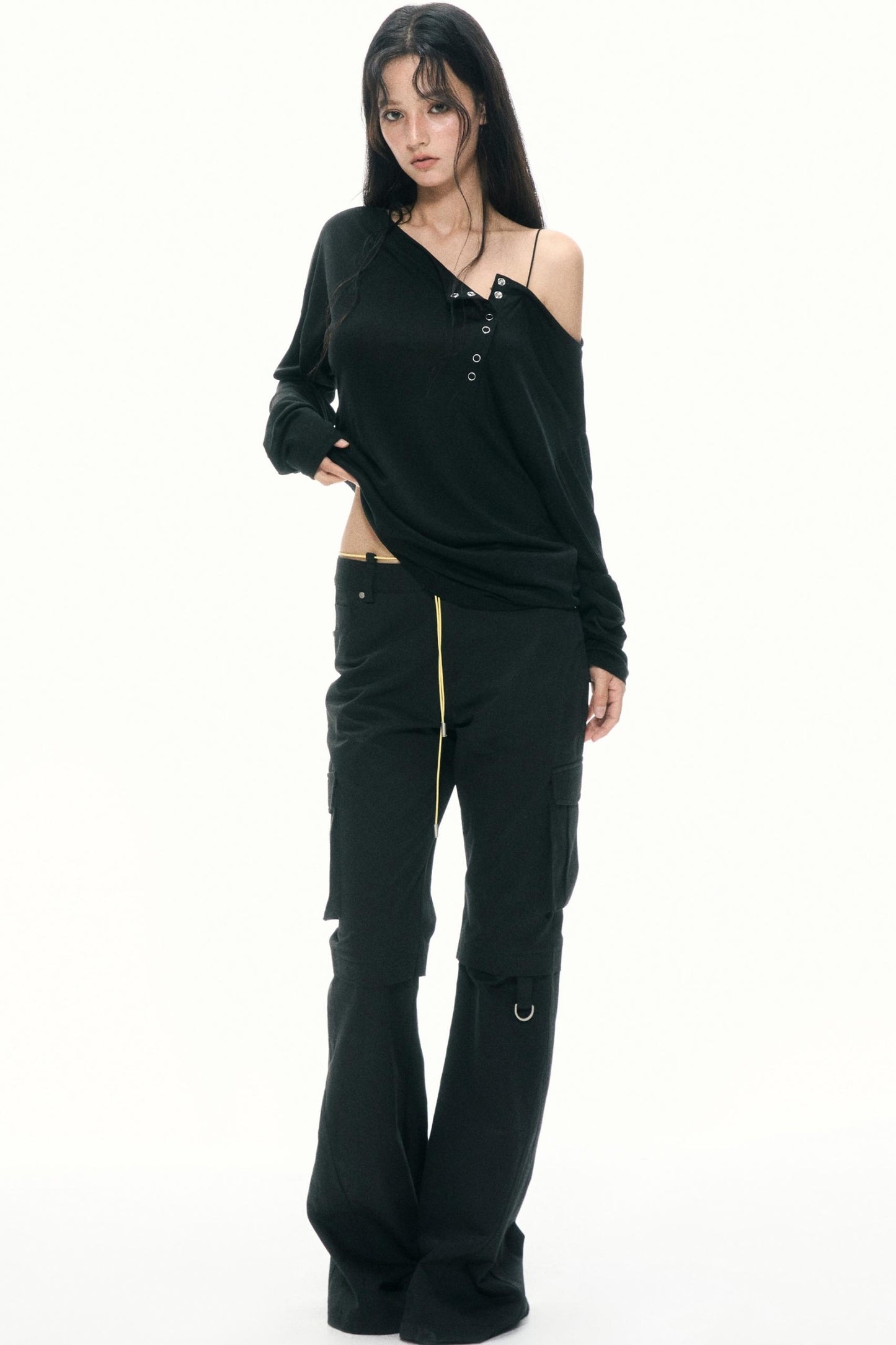 Retro Color-Block Flare Pants