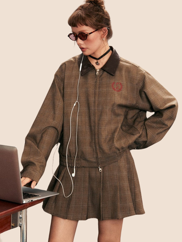 Autumn Loose Casual Jacket Skirt Set-Up